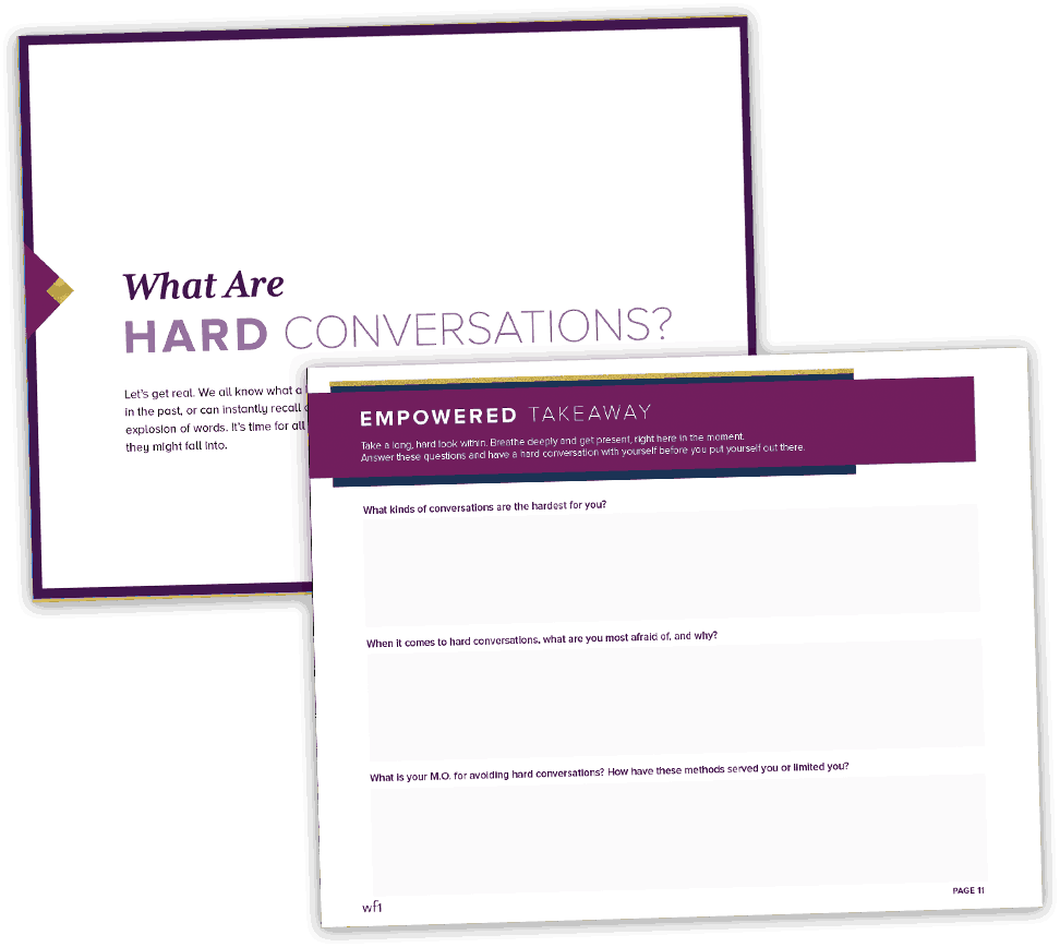Hard Conversations Toolkit interactive and printable workbook sheets